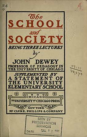 The School and Society cover book