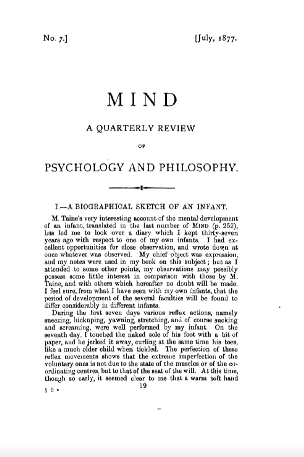A Biographical Sketch of an Infant cover