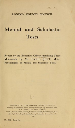 Mental and Scholastic Tests cover book