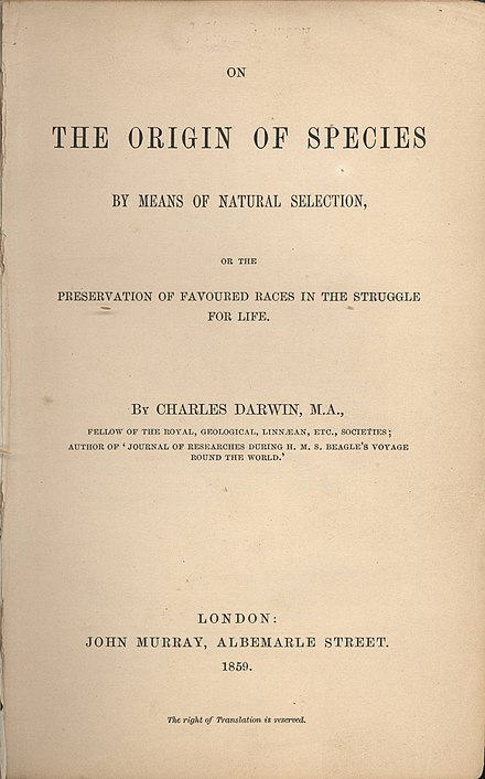 The Origin of Species cover book